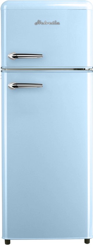 Réfrigérateur-congélateur rétro Helvetia HRDPER206ELB1 - Bleu clair - Hauteur 144 cm - Congélateur 4 étoiles - Vintage - 206 litres