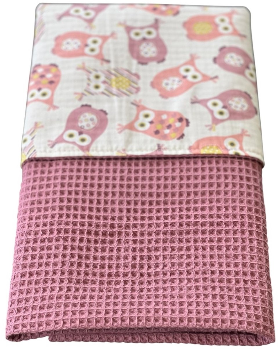 baby deken kinderwagen deken wieg deken mauve uiltjes 60 x 90 cm