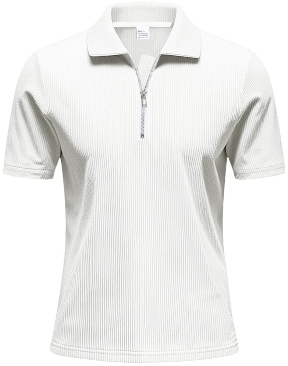 Allthemen Heren Flip Kraag Halfzip - T-shirt Korte Mouwen - XXL