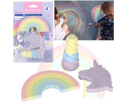 EENHOORN Pastelkleurige stoepkrijt voor kinderen, NIET-GIFTIGE krijt om mee te tekenen, 3 STUKS