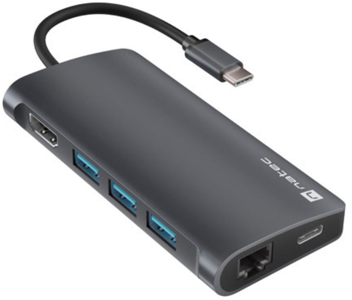 NATEC NMP-2162 laptop dock & poortreplicator Bedraad USB 3.2 Gen 1 (3.1 Gen 1) Type-C Grijs