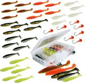 Fish-Xpro Perch & Zander set 49 pièces avec Tacklebox - Softbaits - Têtes de gabarit - Bas de ligne en acier