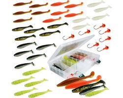 Fish-Xpro Baars & Snoekbaars set 49 delen incl. Tacklebox - Softbaits - Jigkoppen - Stalen onderlijnen
