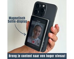 JERMI Fliq Gear - Magnetische Selfie Vlog Monitor - Geschikt voor Android en iPhone Telefoons - Ideaal voor Selfies, Vlogs, Live Streams en Video-opnames
