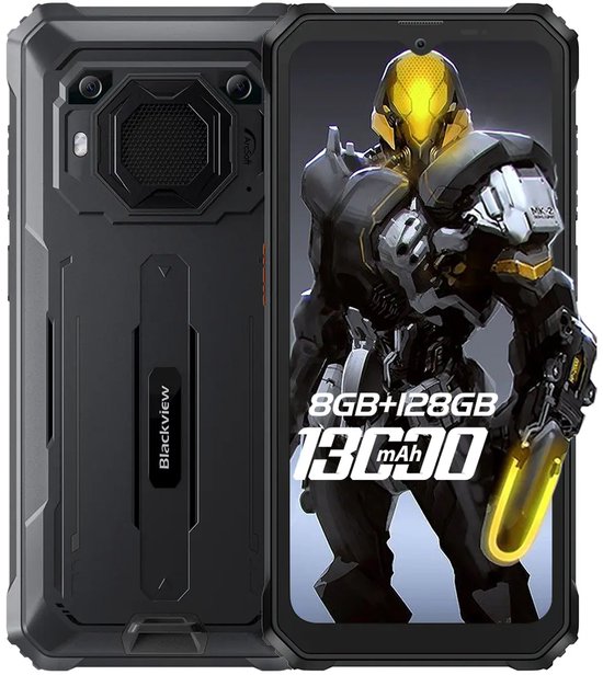 Blackview BV6200 Pro - Robuuste Smartphone - 128GB - 13000mAh - 6,56 inch - 4G Dual SIM - Android 13 - IP68 Waterdicht - NFC - GPS - Zwart