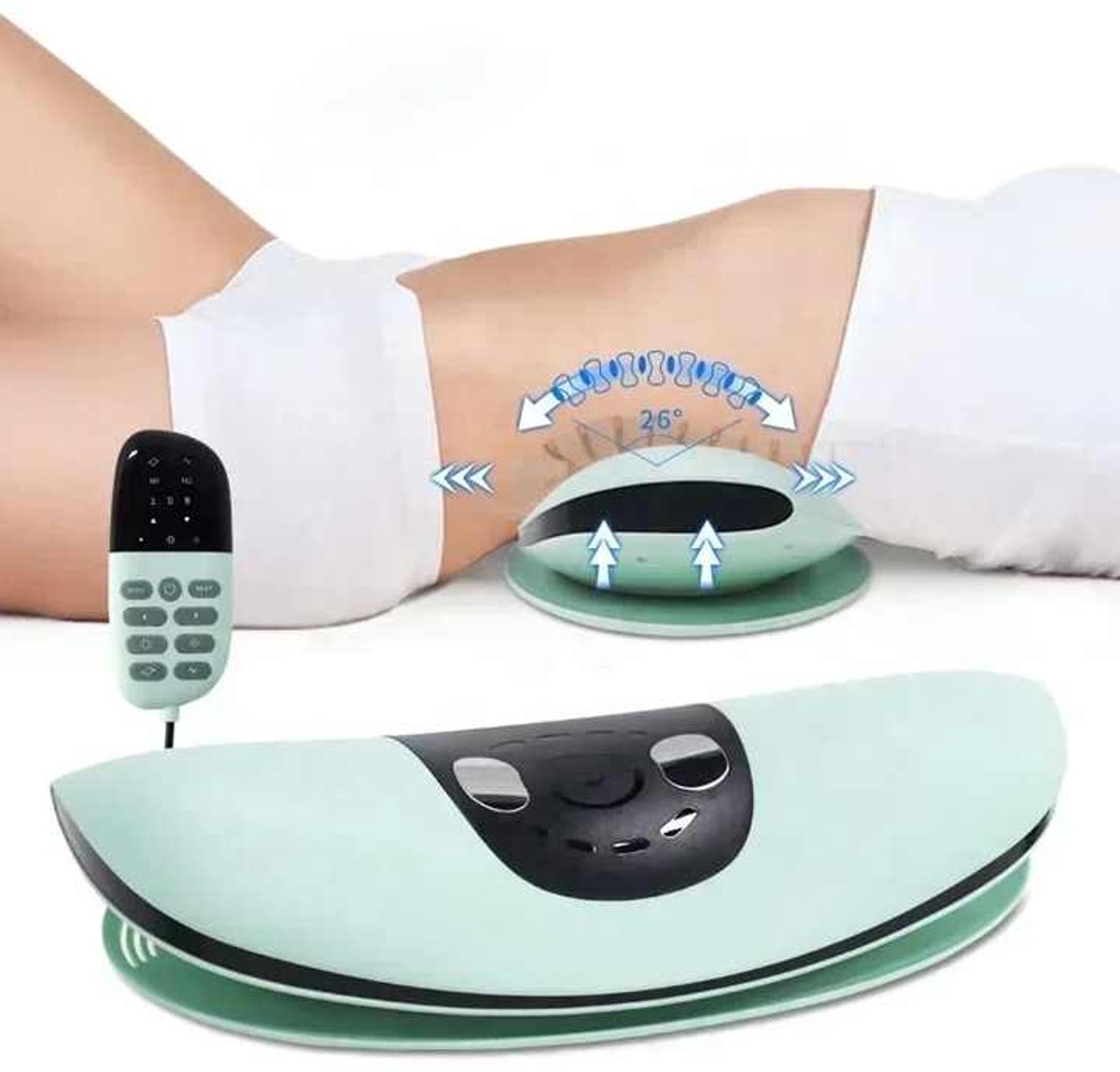 Massageapparaat voor de onderrug, multifunctionele elektrische taillemassage, rugstretcher, decompressieapparaat en ontspanner