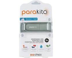 Para'kito - Anti-Muggen Armband Volwassenen - Kaki - Navulbaar en Waterbestendig - Natuurlijke Bescherming met Essentiële Oliën - Inclusief 2 Navullingen