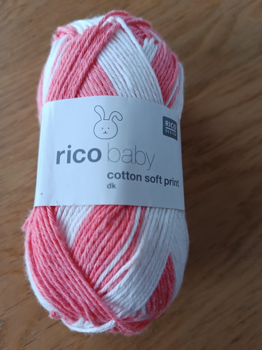 Rico baby cotton soft print 011 50g-125m 50% kartoen-50% polyacryl breinaald-haaknaald 3,5-4