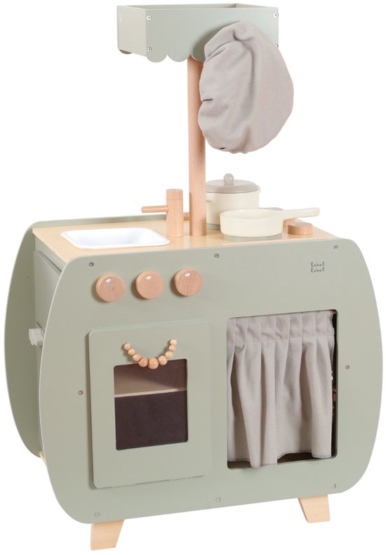 Label Label Olijfgroen Houten Bistro Keuken LLWT-27594