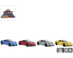 Welly Porsche 718 Spyder RS die cast pull back motor verkoop per stuk 12cm speelgoed auto