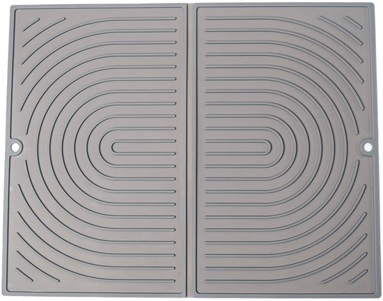 Tapis de séchage pour plan de travail de Cuisine - Tapis de vidange pour robinet - Tapis de vidange de Cuisine - Tapis de robinet en Siliconen - Tapis de vidange - Tapis d'évier - Tapis de séchage anti-éclaboussures pour robinet - 40 x 30 cm - Gris