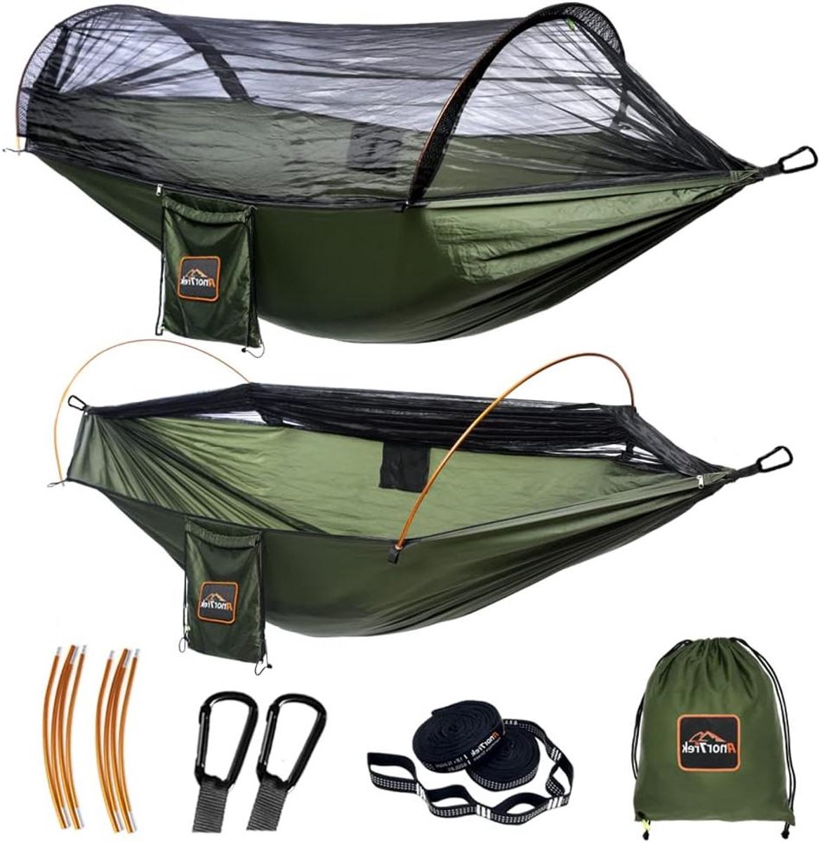 Camping Hammock with Mosquito Net Lightweight Portable Double Hammock 230T Nylon Hammock for Camping Hiking Garden and Backpacking