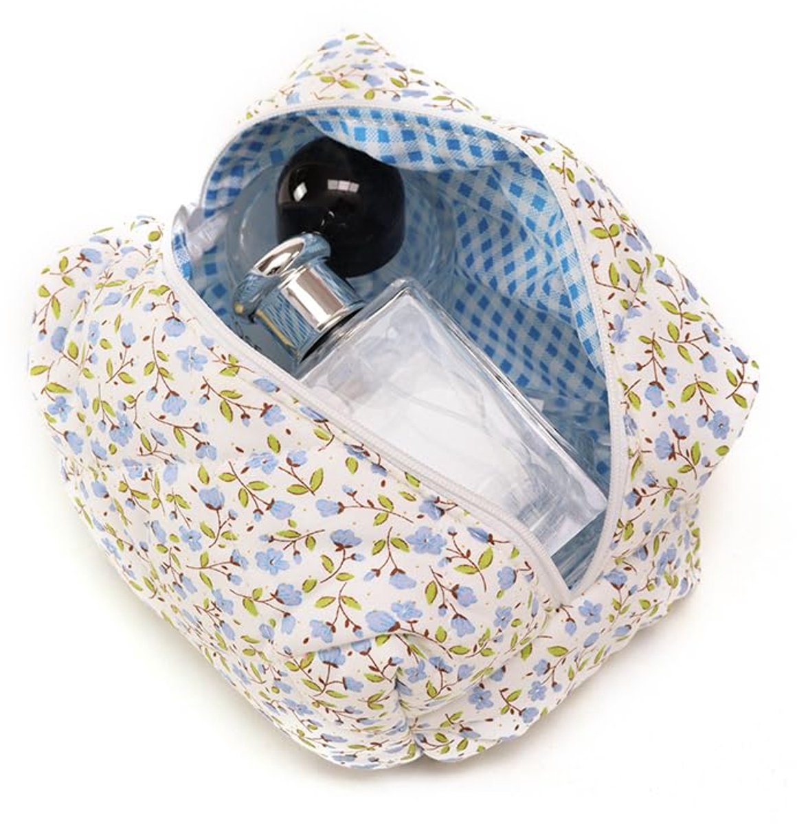 Ibenzoa® Compacte en stijlvolle make-uptas met bloemenpatroon voor dagelijkse en reisbenodigdheden