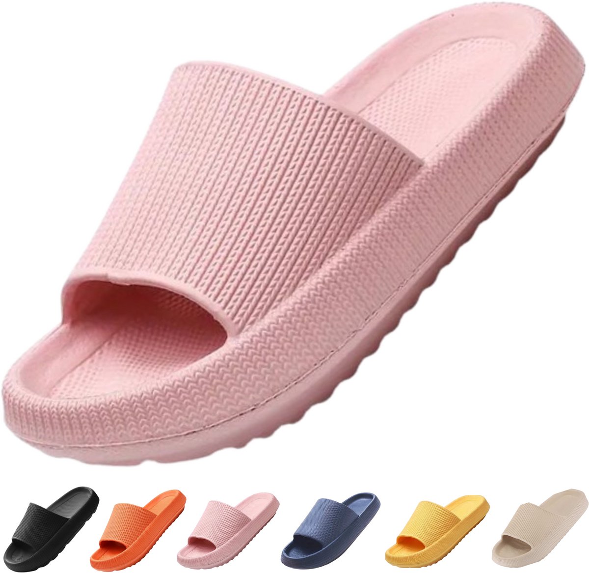 Vivva - Zachte Slippers - Badslippers - Hotelslippers - Slides - Pantoffels - Sloffen - Anti-Slip - Roze - Maat 42/43 - FLIPSY