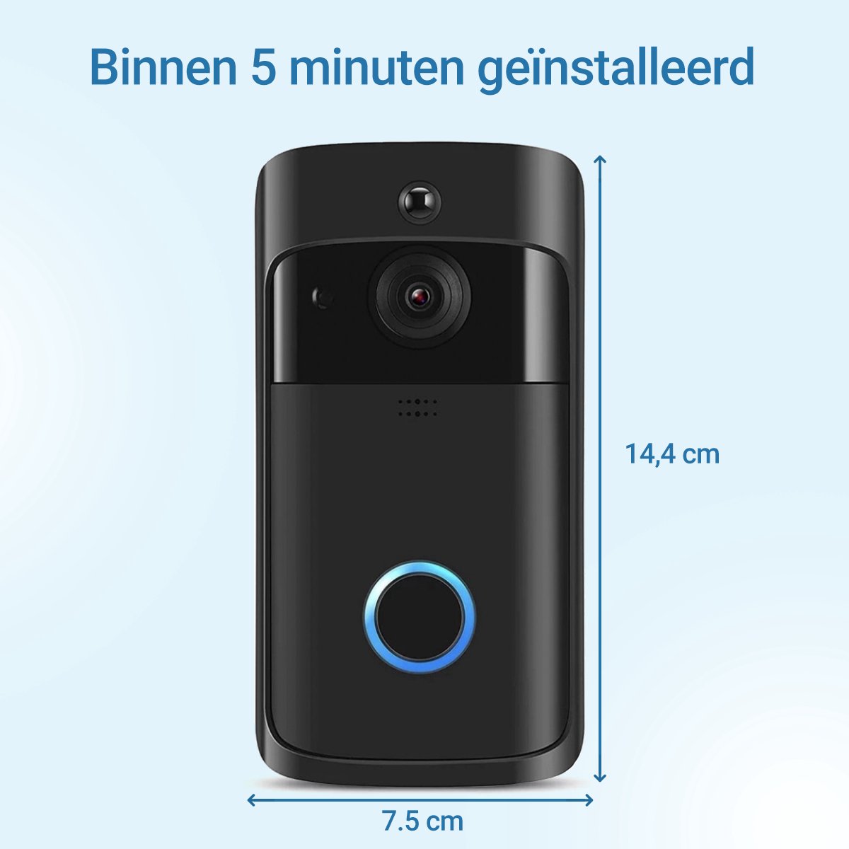 Living Needs - Slimme Video Deurbel met Camera – Zwart - Full HD beeld - met Nachtzicht, App & Bewegingsmelder - Draadloos – foto 8