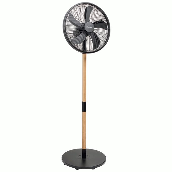 Staande ventilator 45 cm zwart met kopermotor, 3 snelheden, 80° zwenkfunctie, stil, Bestron DFS45WB
