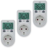 3-Pack ELRO EM1000 Plug-in Energiemeter | Inzicht in Energieverbruik en Kosten | tot 3600W