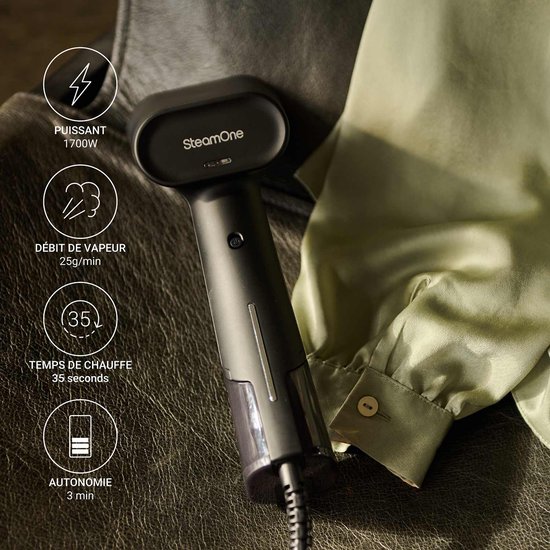 SteamOne DTC75 Simon Black – Handstomer / Kledingstomer – Compact – Snel Opgewarmd