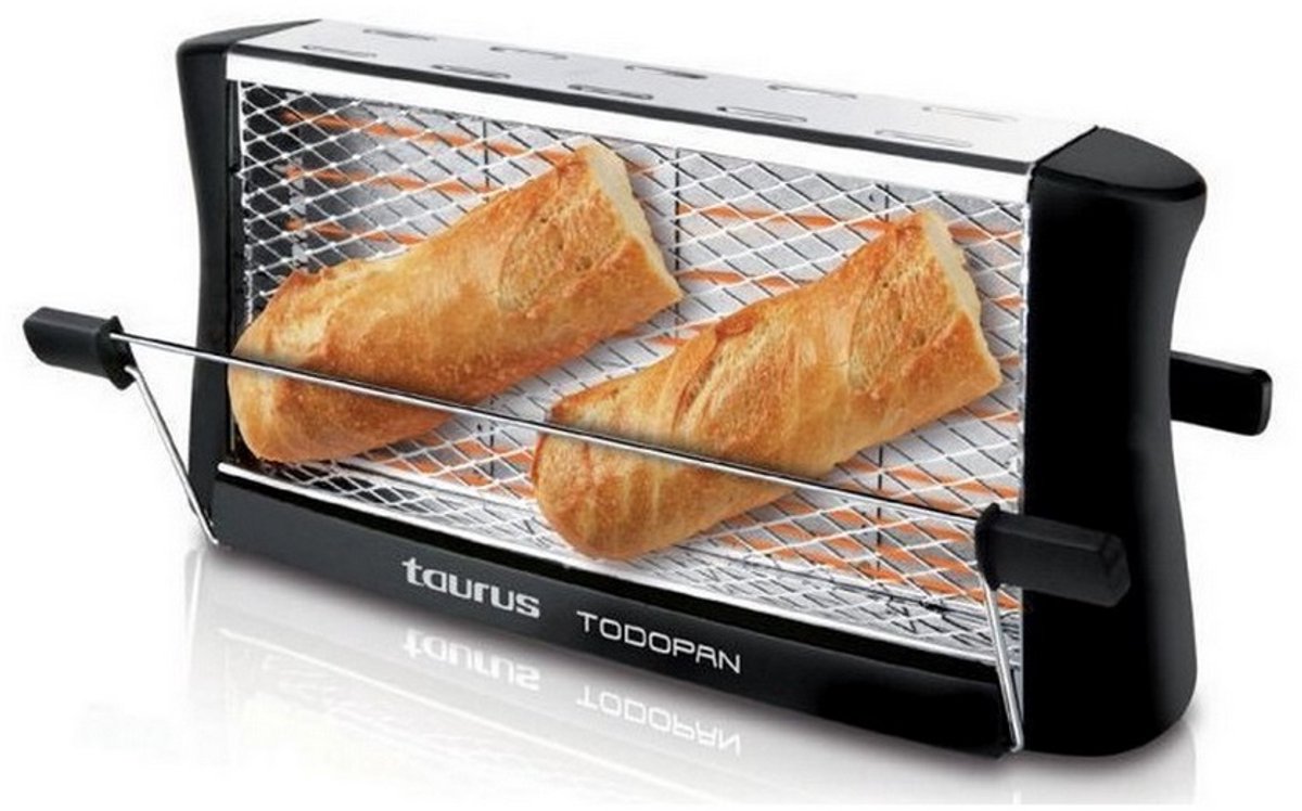 Broodrooster met 2 sleuven 700w zwart - taurus - todopan