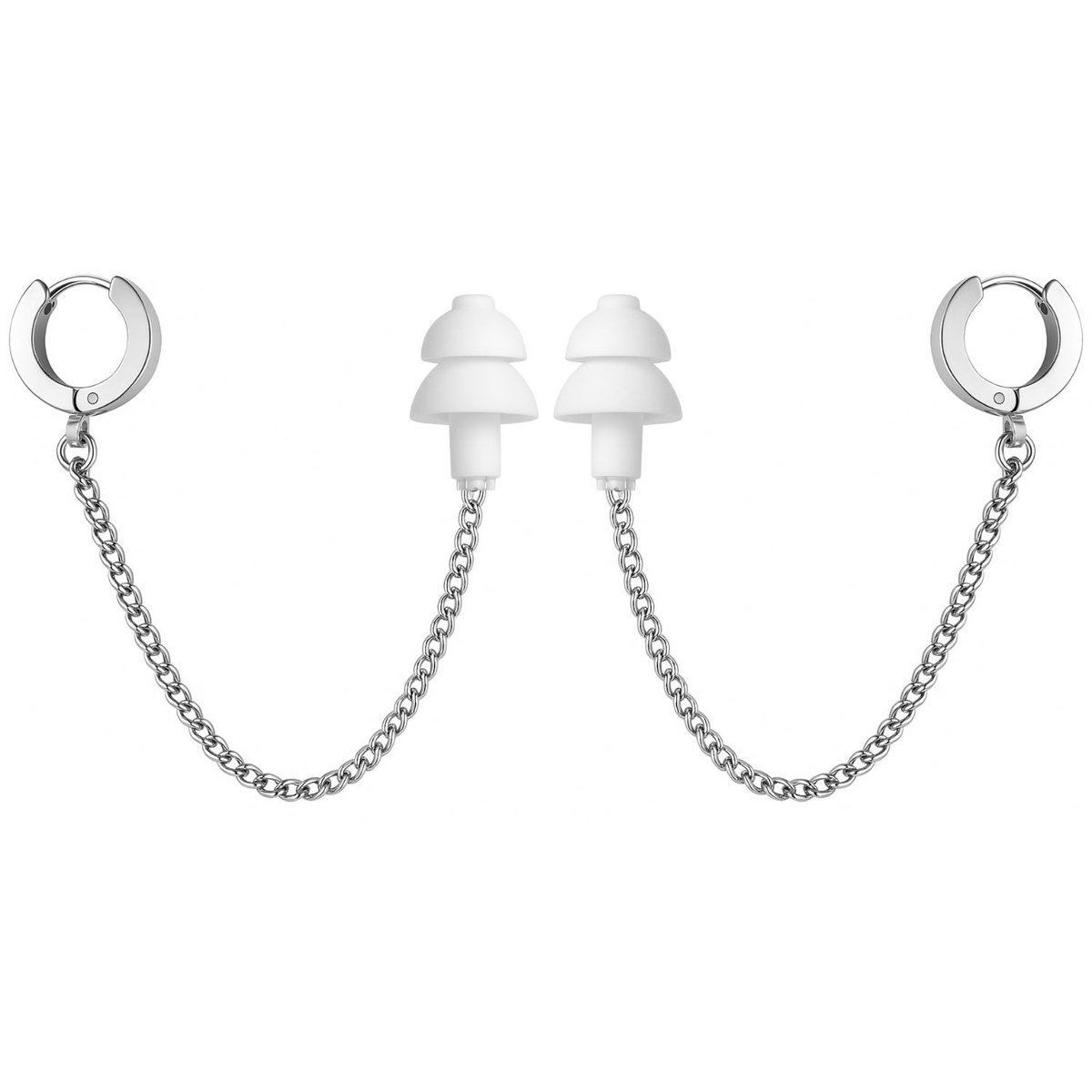 Oorbellen Voor Oordopjes - (RVS) - Oordopjes Festival - Oordoppen - Oorbellen Dames - Te Gebruiken Met Airpods – Zilverkleurig