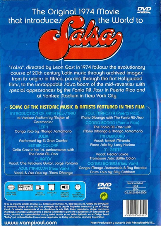 Salsa (The Film) DVD The Fania All-Stars