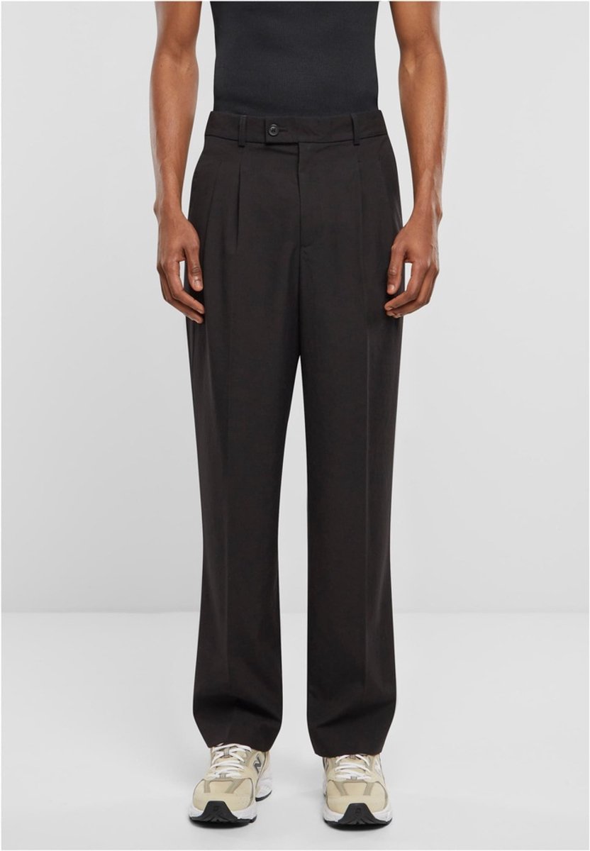 Urban Classics Double Pleated Broek rechte pijpen Taille 40 inch Zwart