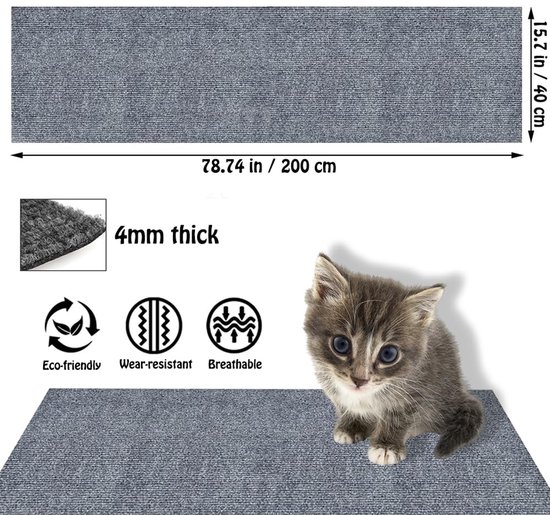 Zelfklevende krabmat voor katten - doe-het-zelf krasbescherming bank