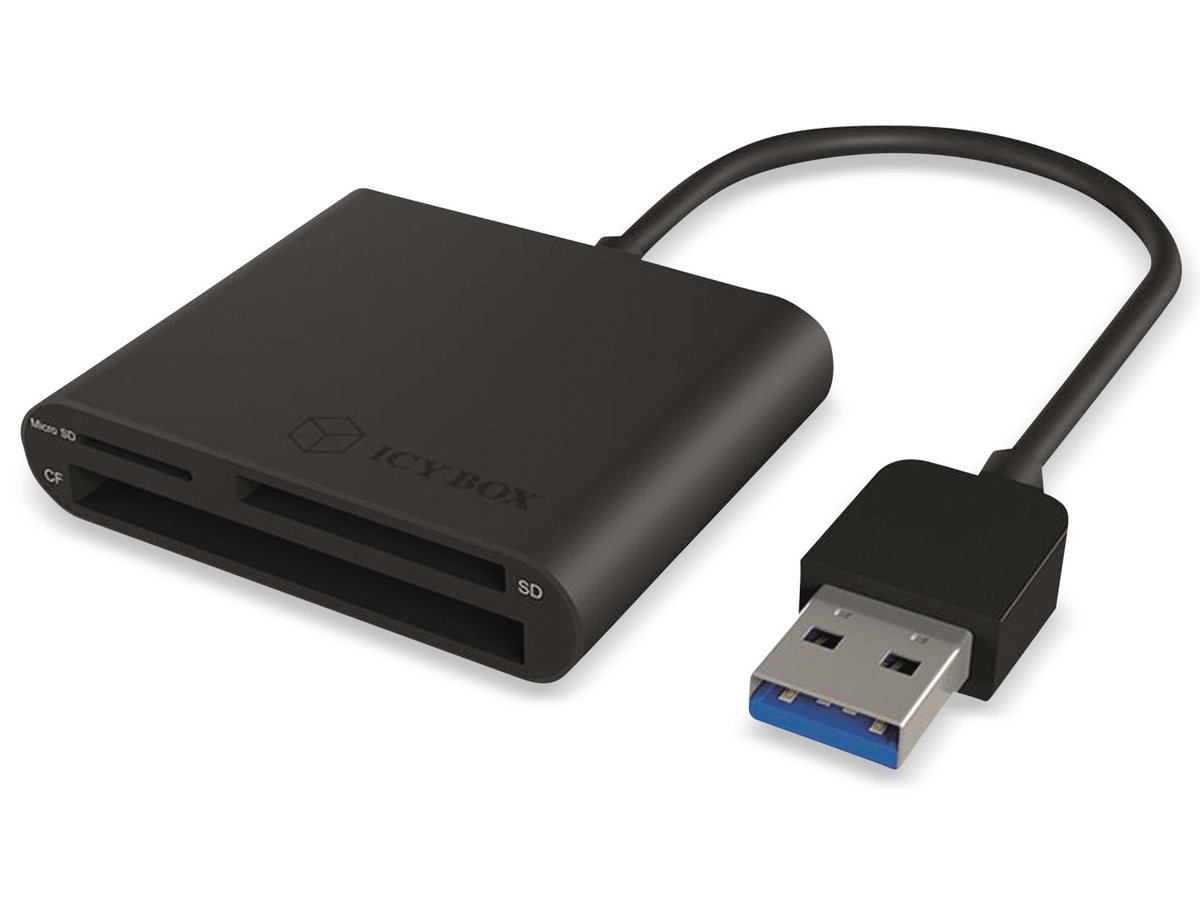 ICY BOX IB-CR301-U3 USB 3.0 Zwart geheugenkaartlezer