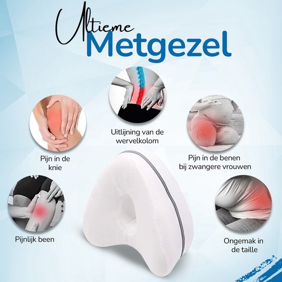 Orthopedisch Kniekussen voor Zijslapers - Kniekussen - Kniekussen voor in Bed - Beenkussen - Knie Kussen - Kniekussens - Zijslaapkussen - Artrose - Heupklachten - Houding correctie - Traagschuimkussens - Wit