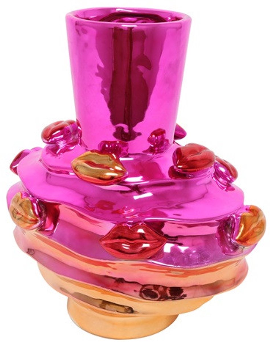 Countryfield Vaas Kiss 33 cm – Roze – Grote Decoratieve Vaas – Woondecoratie