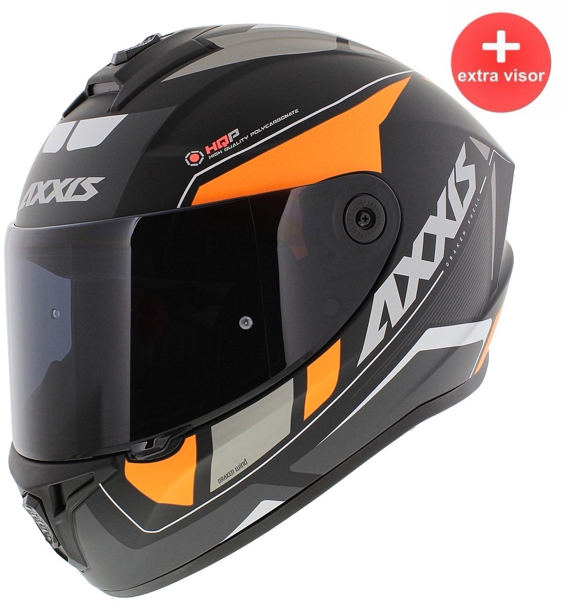 Axxis Draken S helm Wind mat zwart oranje