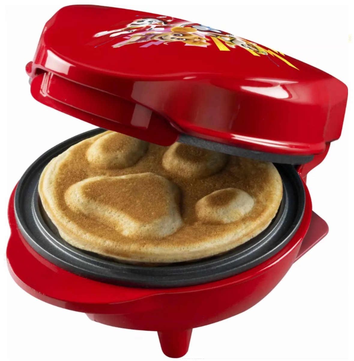 Paw Patrol Wafelijzer mini-wafelijzer in uniek Paw Patrol design voor kinderfeestjes Pasen & Kerstmis met antiaanbaklaag wafelformaat: Ø 10cm officieel gelicentieerd product kleur: Rood