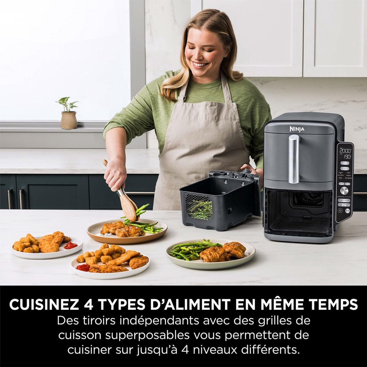 Ninja SL400EU Double Stack Airfryer XXL met 2 Lades - afbeelding 3