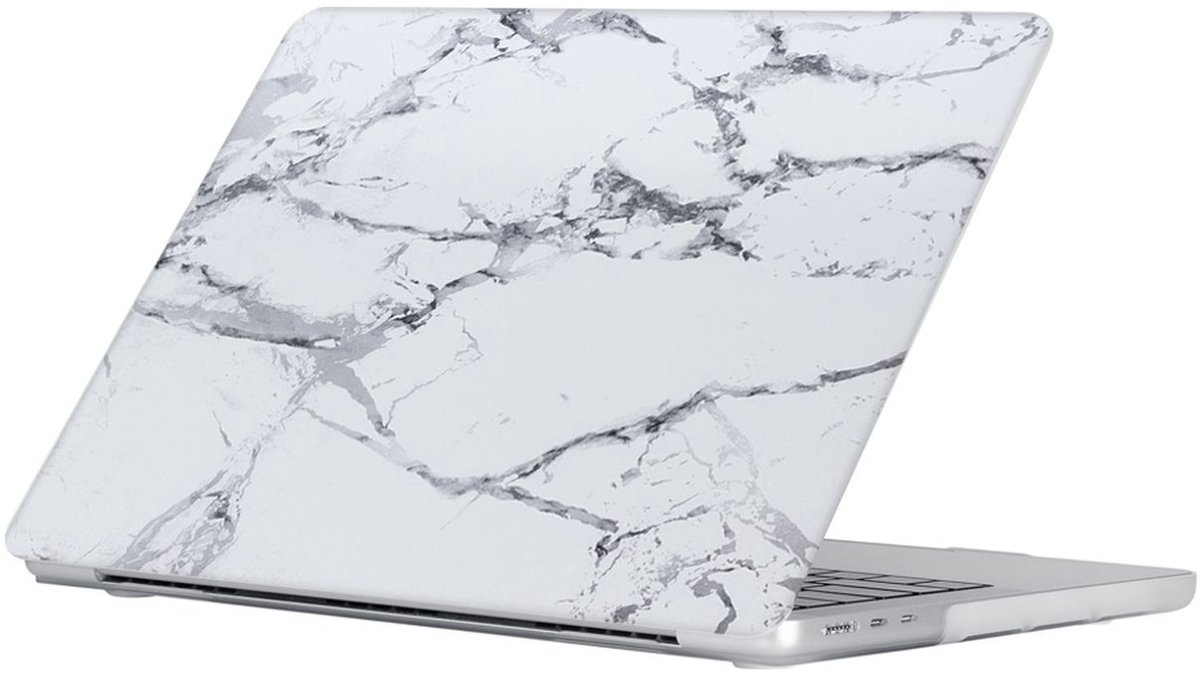 Mobigear Laptophoes geschikt voor Apple MacBook Air 15 Inch (2023-2026) Hoes Hardshell Laptopcover MacBook Case | Mobigear Marble - Wit - Model A2941 / A3114 / A3241 / A3448