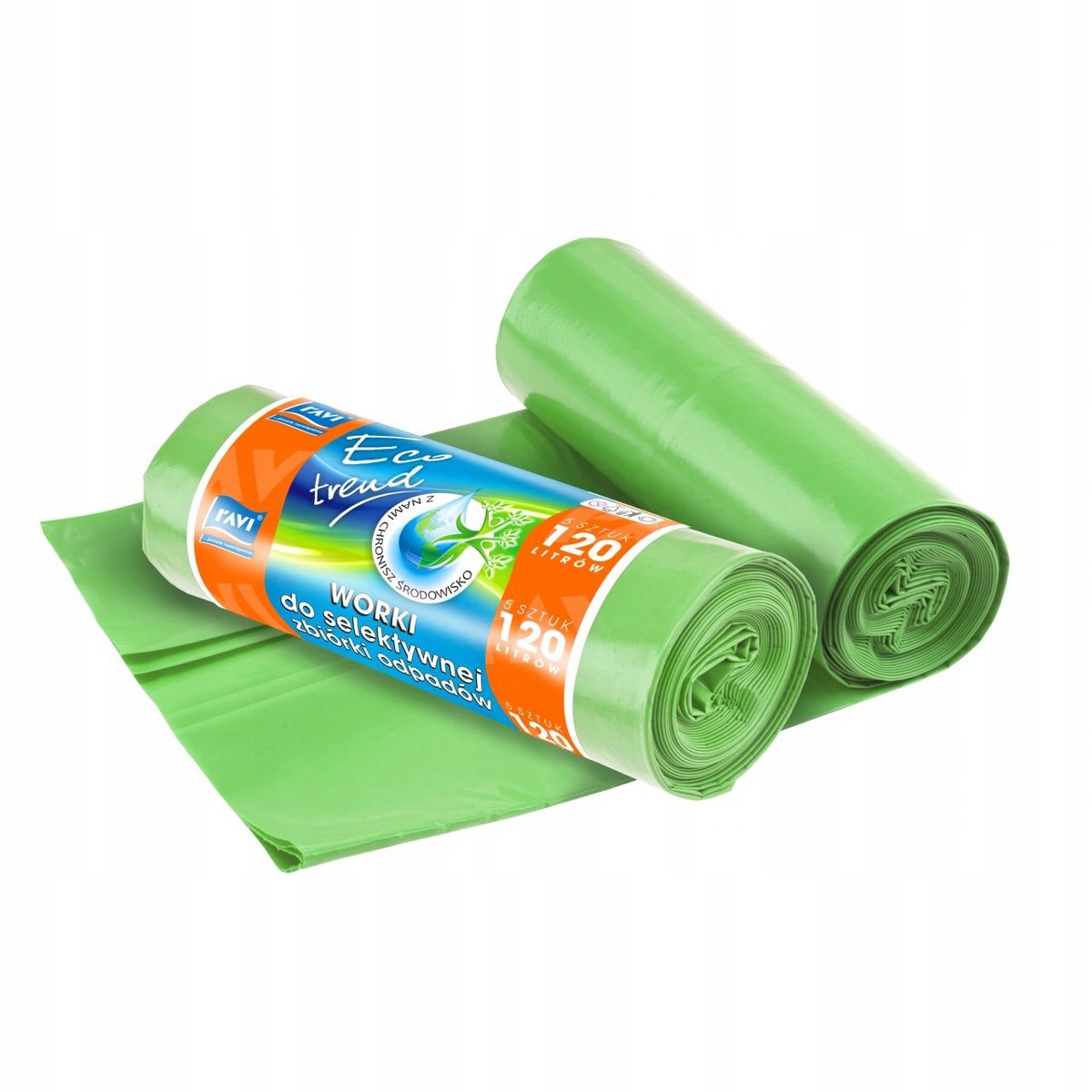 Ravi Eco Trend - Tuinafvalzak - 120L - Groen - 5 stuks