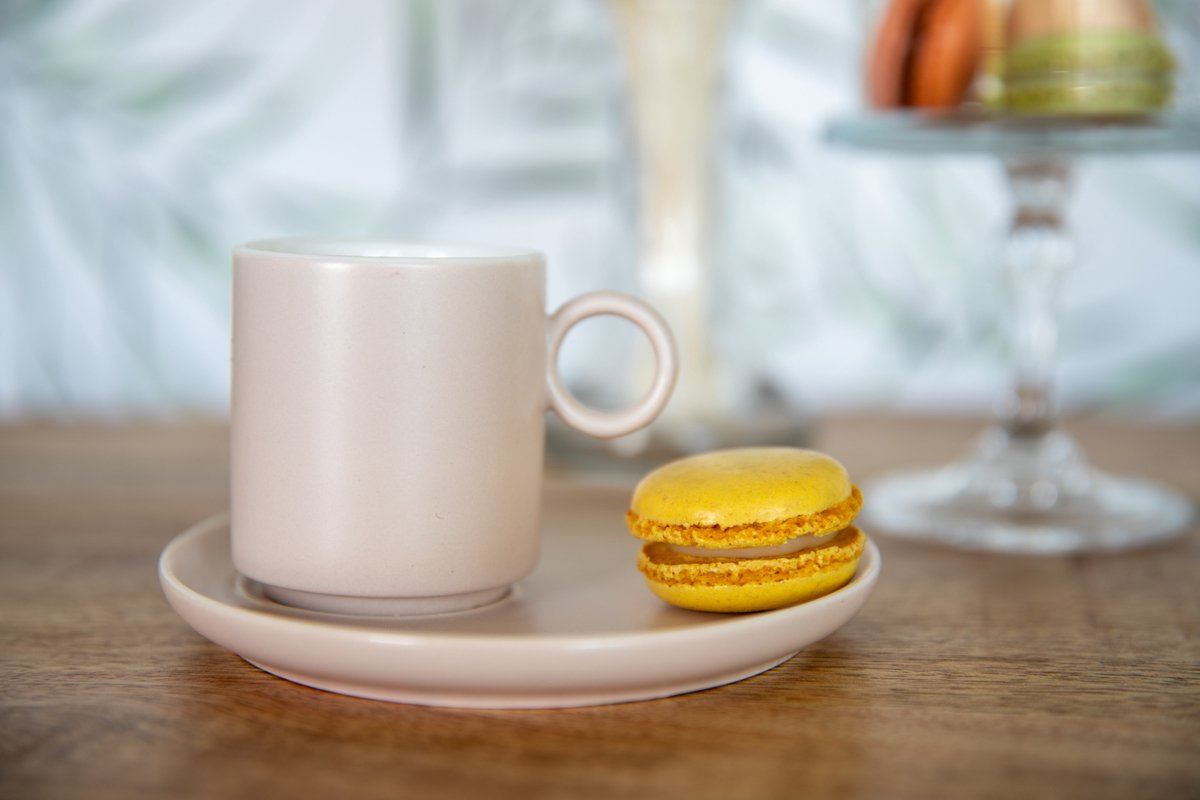 Schäfer espresso koffieset – 6 Kopjes met 6 gebaksschoteltjes – 90 ml taupe