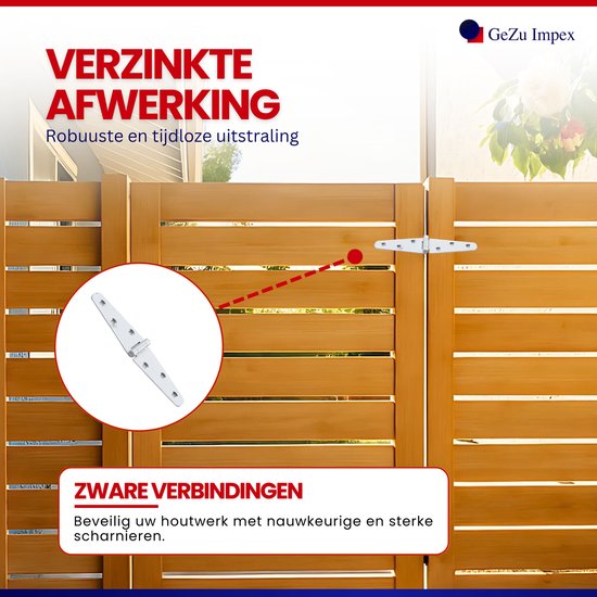 GeZu Impex Charnière à sangle 75 mm Galvanoplastie