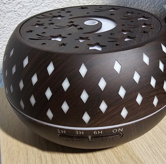 Luchtbevochtiger Aroma Diffuser Afstandsbediening 400ml Capaciteit voor Thuiskantoor (donker bruin)