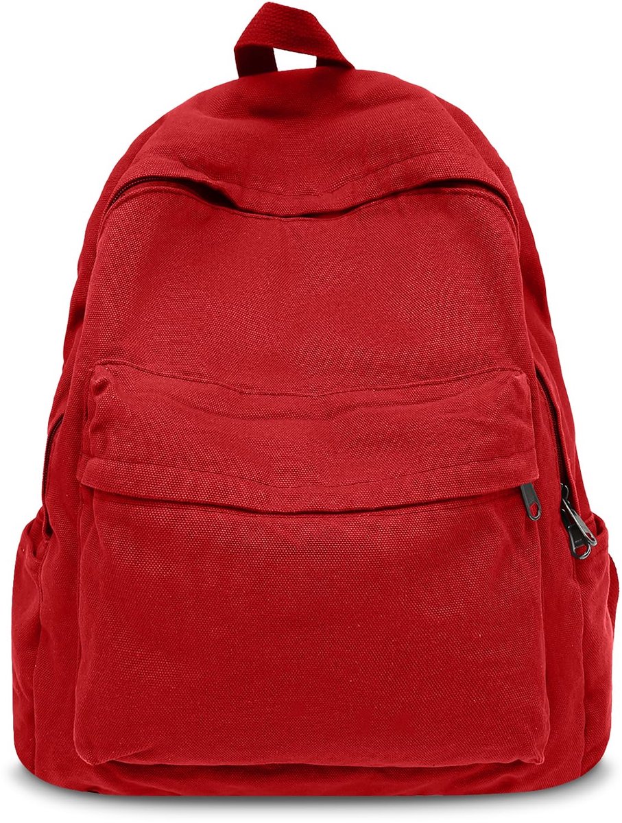 Ibenzoa® Canvas Rugzak met Veel Opbergmogelijkheden en Comfortabele Draagcomfort