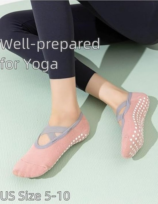 3 paar antislip yoga sokken voor dames - Yoga Pilates-sokken - antislip sokken - Meisjes antislipsokken - Vochtafvoerende vloersokken - Ademende sokken Fitness balletsokken - 36-40 — afbeelding 2