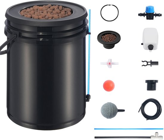 DWC Hydroponics Kweeksysteem - 19 Liter Emmer met Druppelkit - Bloeiende Planten