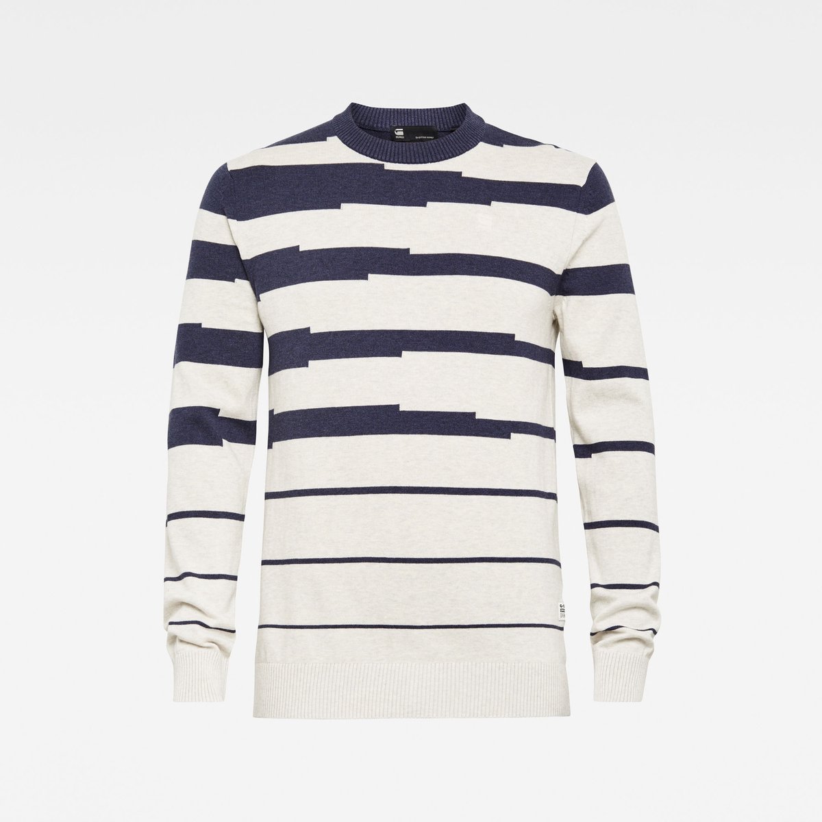 G-Star Broken stripe Crewneck/Sweater knitwear Blauw