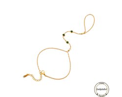 Borasi Groen Zirkonia Handketting | Goudkleurig | Dames Sieraden | Armband | Luxe Geschenkzakje |