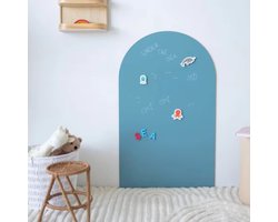 Duvision Magnetische Muursticker - Krijtbord - Boogvorm - Celadon (groenblauw) - B80 x H100 cm