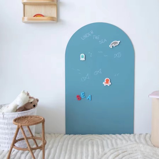 Duvision Magnetische Muursticker - Krijtbord - Boogvorm - Celadon (groenblauw) - B80 x H100 cm