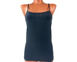 Marco Rossi - Dames Onderhemd - Spaghettiband - Katoen - Dames Hemdjes Dames Topje Singlet - Maat XXL/44- Zwart