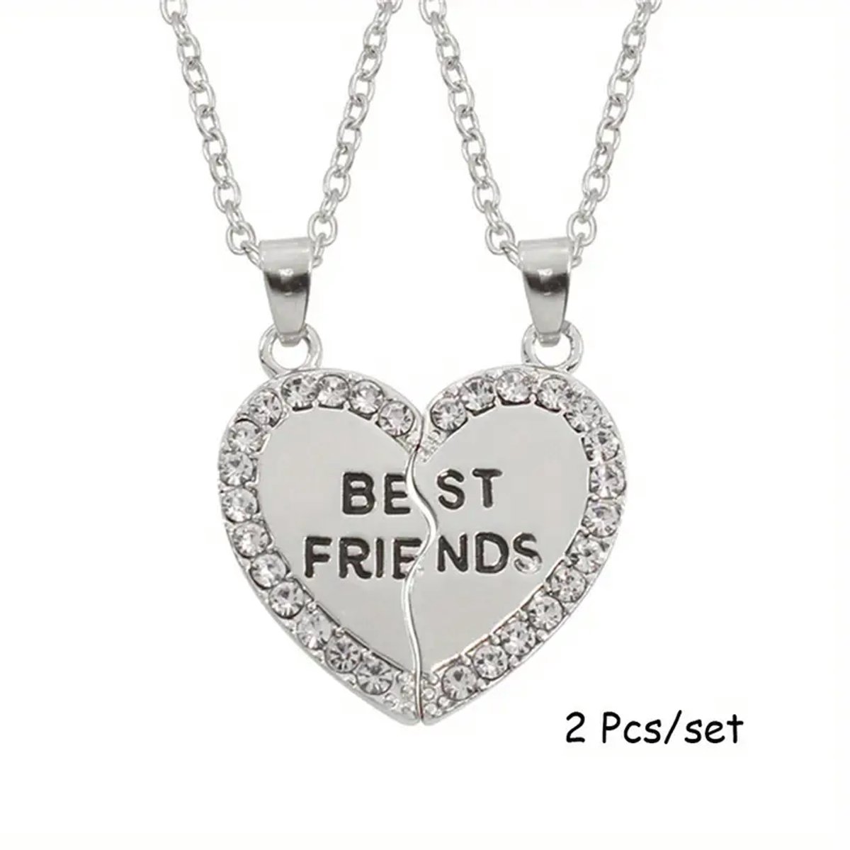 Ketting Best Friends zilver - 2 stuks - BFF - Best Friends - Collier