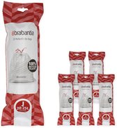 Brabantia PerfectFit sac poubelle avec fermeture code J, 20-25 litres, 6 rouleaux x 20 pcs - White
