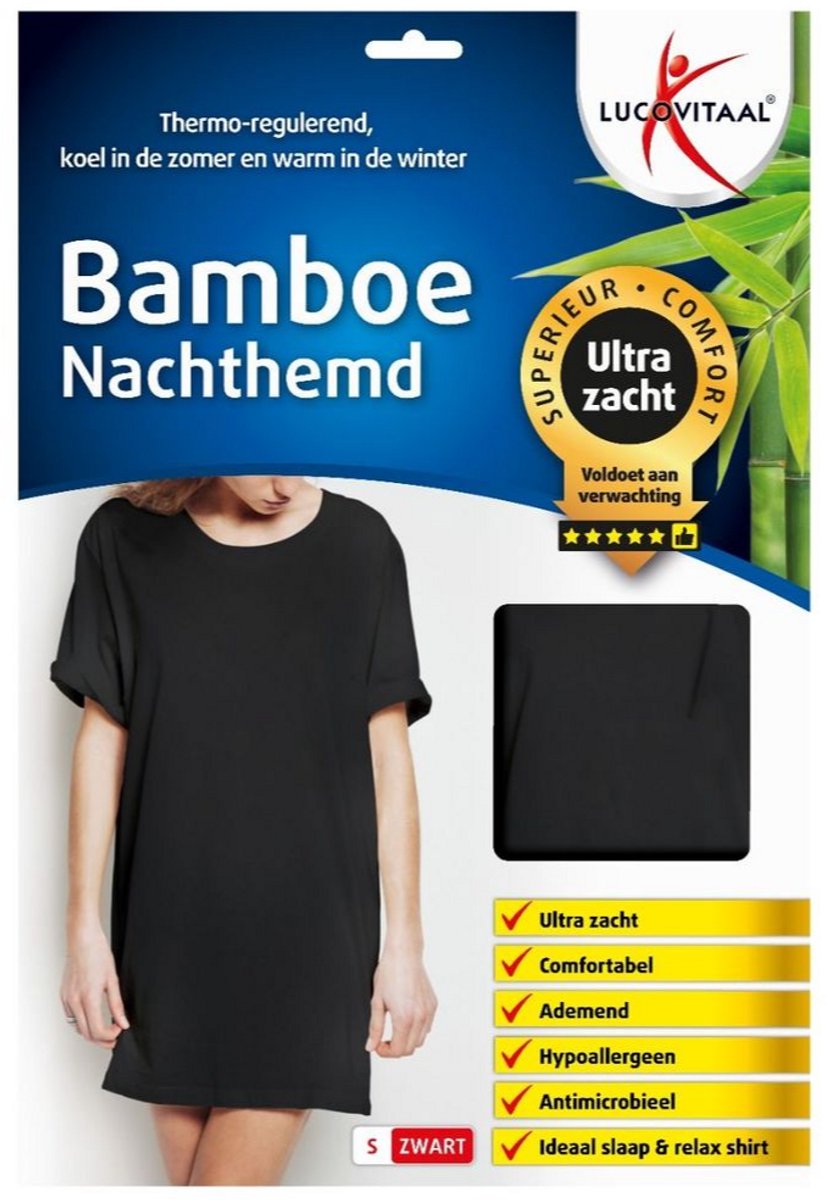 Lucovitaal Nachthemd Bamboe -S- korte mouw (1 stuk)