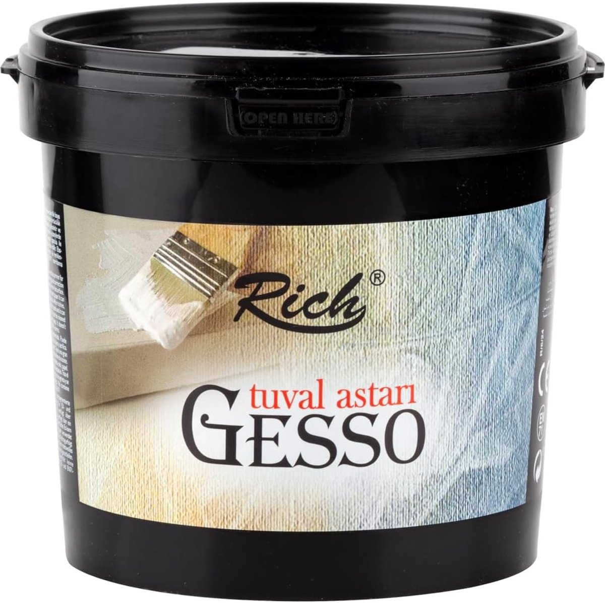 Rich Gesso Emmer – 1200ml – Witte Gesso Acrylaat Primer voor Olie- en Acrylverf – Voor Canvas, Hout, Stof en Papier – Waterbasis & Hoog Gepigmenteerd